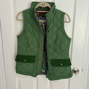 Joules green floral vest